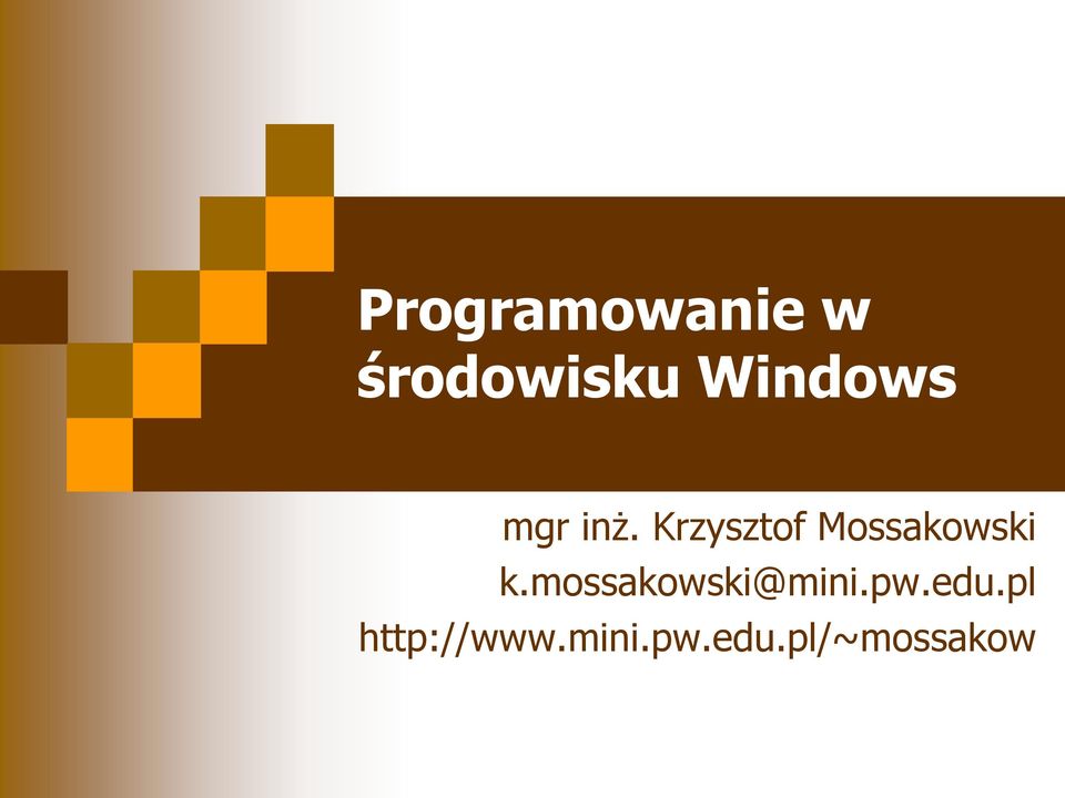 Windows mgr inż.