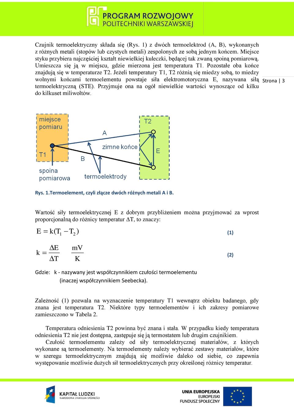 Pozostałe oba końce znajdują się w temperaturze T2.