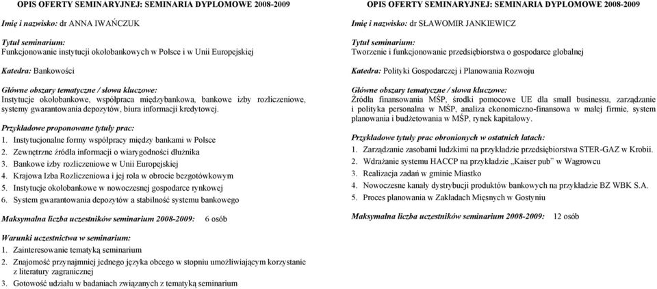 Zewnętrzne źródła informacji o wiarygodności dłużnika 3. Bankowe izby rozliczeniowe w Unii Europejskiej 4. Krajowa Izba Rozliczeniowa i jej rola w obrocie bezgotówkowym 5.