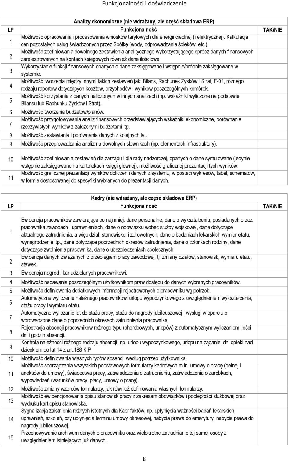 Możliwość zdefiniowania dowolnego zestawienia analitycznego wykorzystującego oprócz danych finansowych zarejestrowanych na kontach księgowych również dane ilościowe.