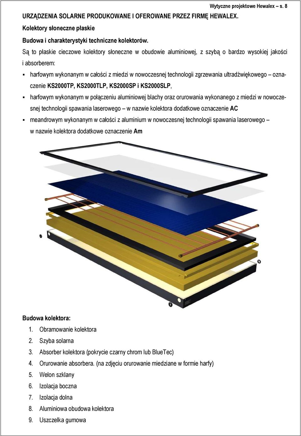 ultradźwiękowego oznaczenie KS2000TP, KS2000TLP, KS2000SP i KS2000SLP, harfowym wykonanym w połączeniu aluminiowej blachy oraz orurowania wykonanego z miedzi w nowoczesnej technologii spawania