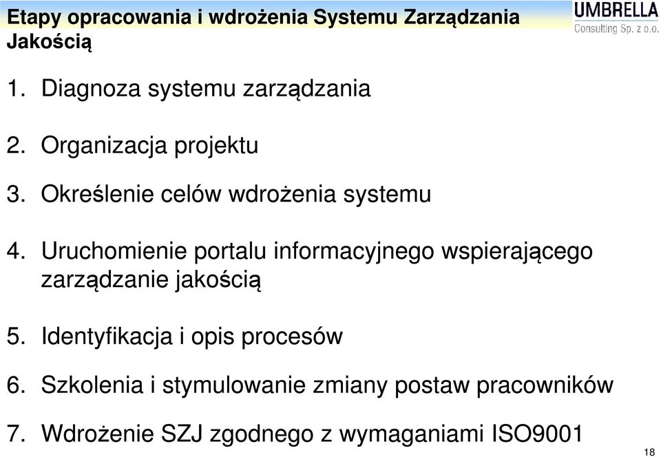 Określenie celów wdrożenia systemu 4.