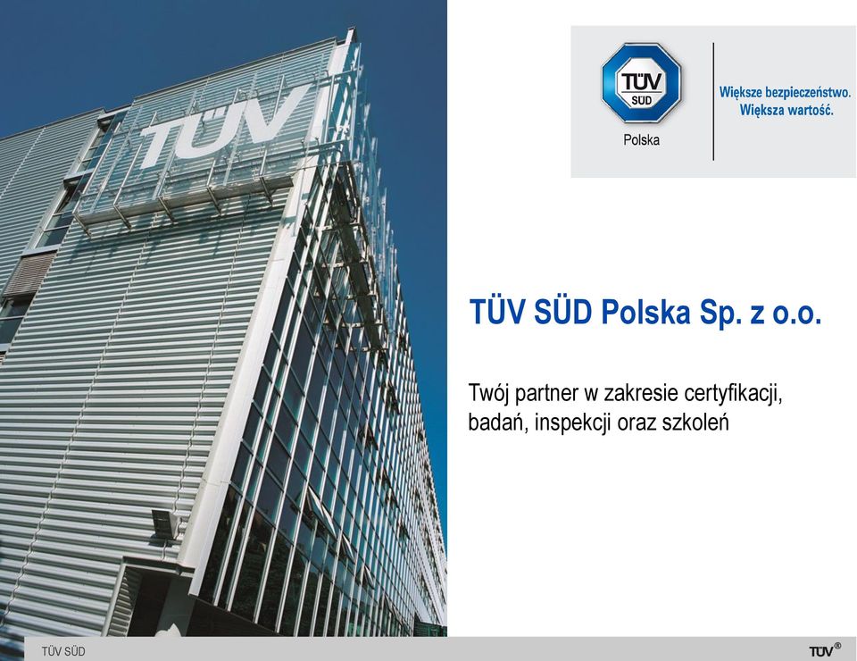 inspekcji oraz szkoleń TÜV