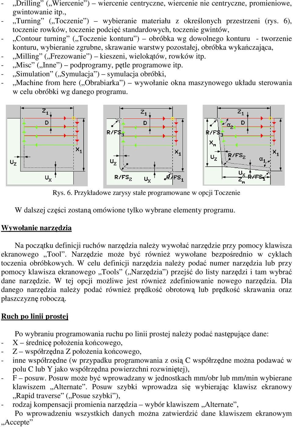pozostałej, obróbka wykańczająca, - Milling ( Frezowanie ) kieszeni, wielokątów, rowków itp. - Misc ( Inne ) podprogramy, pętle programowe itp.