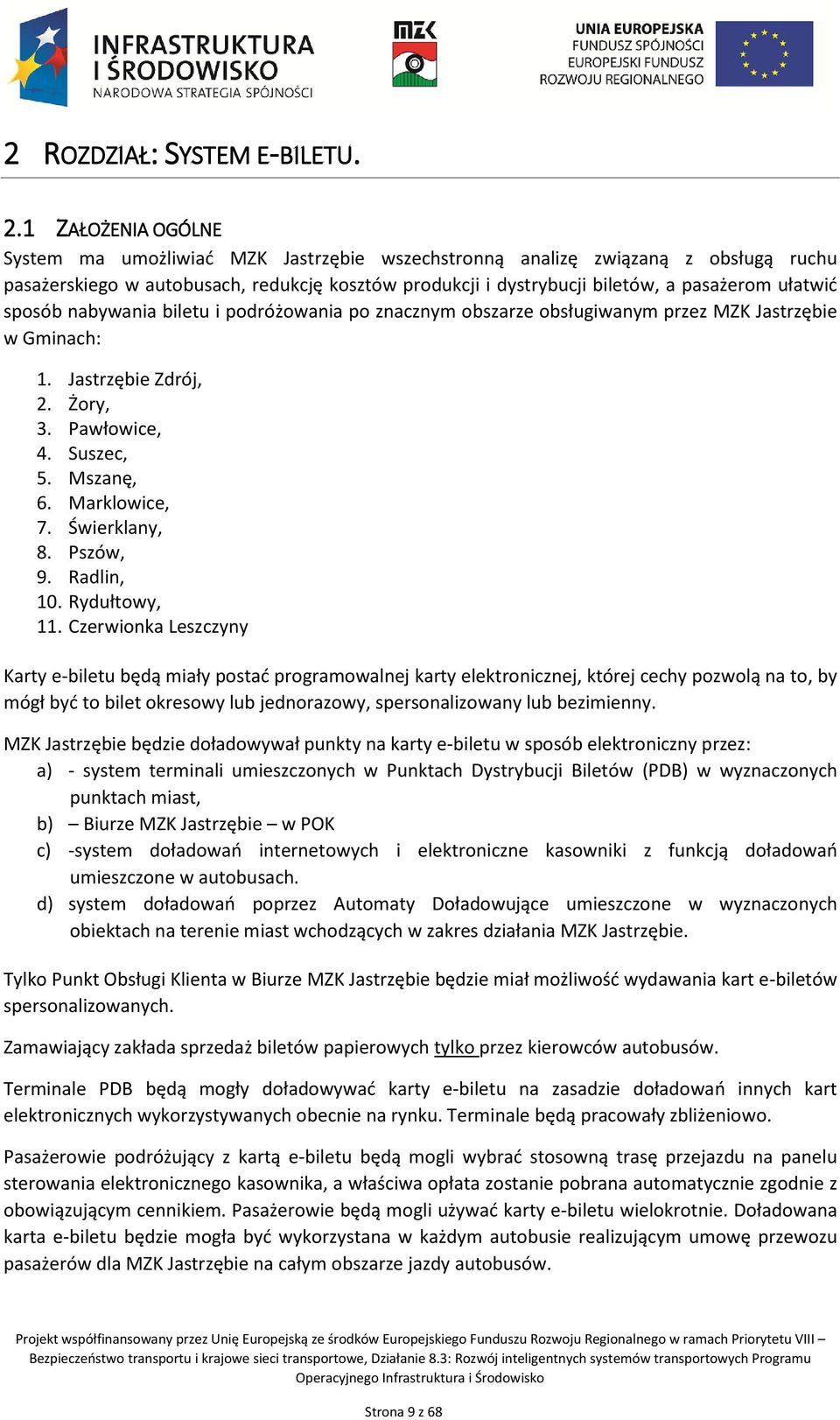 sposób nabywania biletu i podróżowania po znacznym obszarze obsługiwanym przez MZK Jastrzębie w Gminach: 1. Jastrzębie Zdrój, 2. Żory, 3. Pawłowice, 4. Suszec, 5. Mszanę, 6. Marklowice, 7.