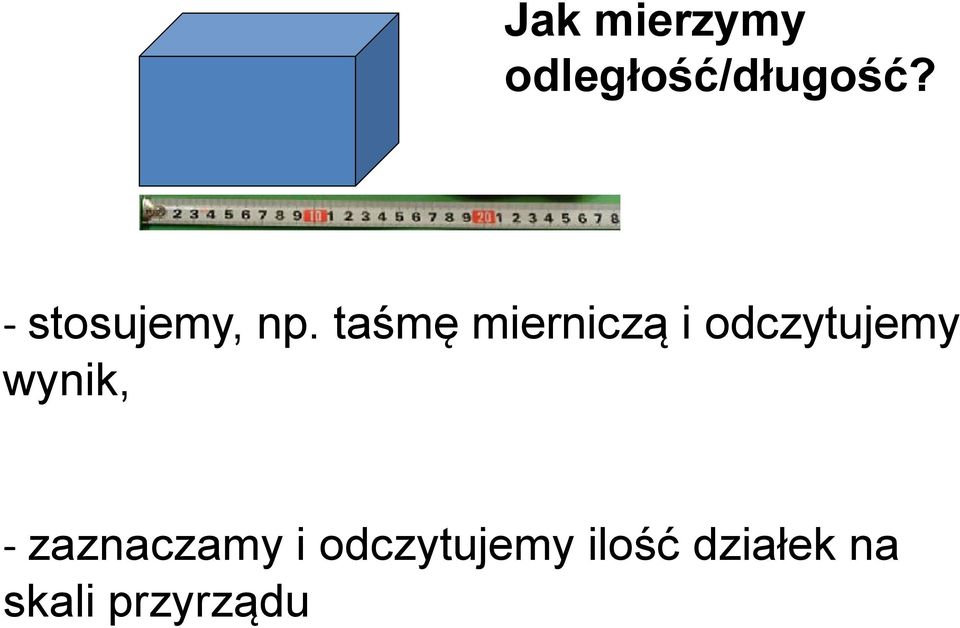 taśmę mierniczą i odczytujemy wynik,