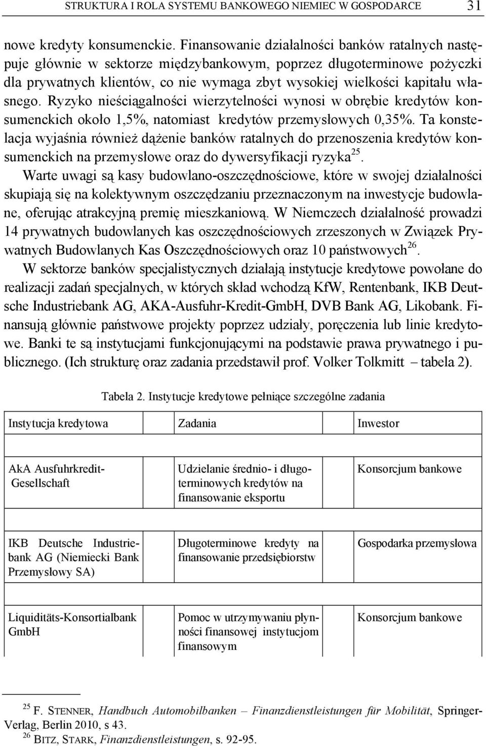 własnego. Ryzyko nieściągalności wierzytelności wynosi w obrębie kredytów konsumenckich około 1,5%, natomiast kredytów przemysłowych 0,35%.