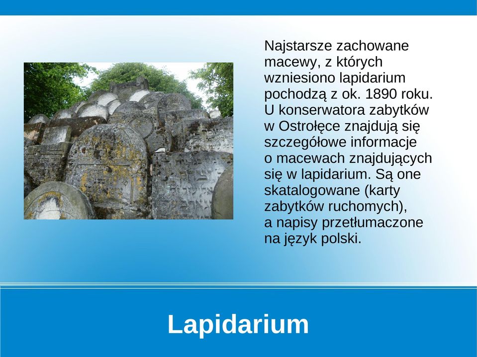 U konserwatora zabytków w Ostrołęce znajdują się szczegółowe informacje o