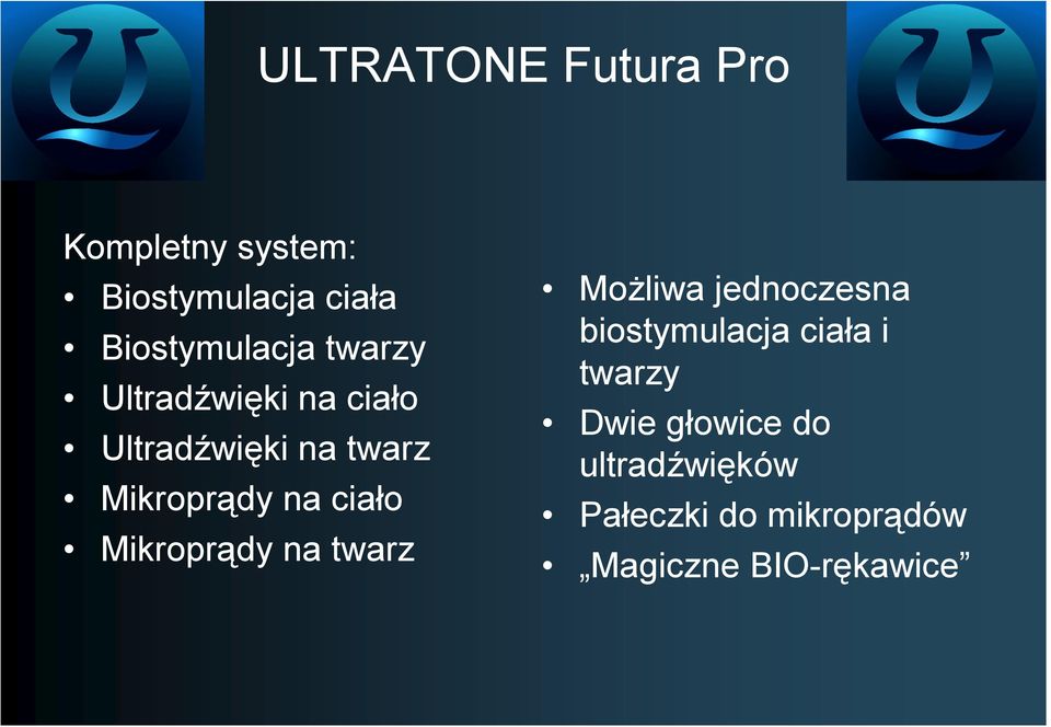 Mikroprądy na ciało Mikroprądy na twarz Możliwa jednoczesna