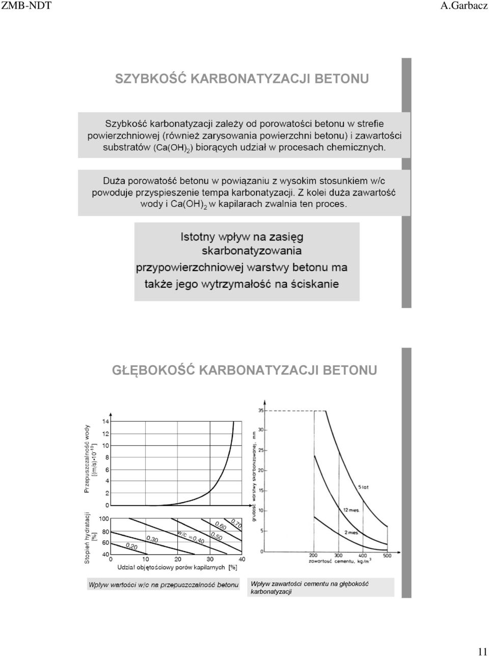 KARBONATYZACJI BETONU Wpływ