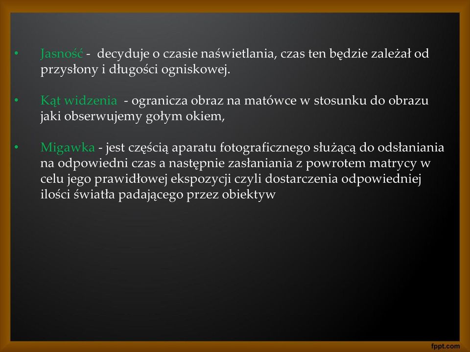 częścią aparatu fotograficznego służącą do odsłaniania na odpowiedni czas a następnie zasłaniania z powrotem