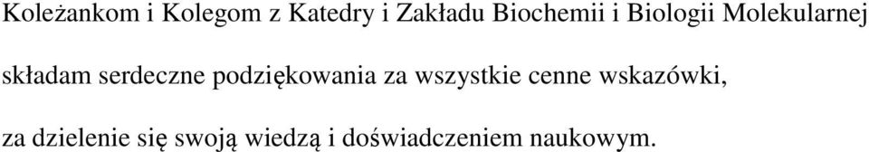 serdeczne podziękowania za wszystkie cenne