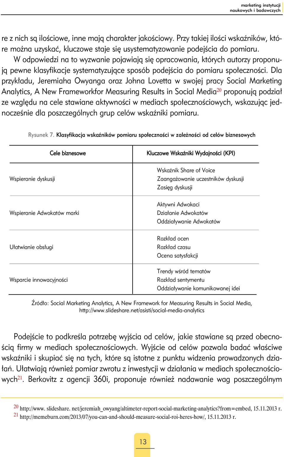 W odpowiedzi na to wyzwanie pojawiają się opracowania, których autorzy proponują pewne klasyfikacje systematyzujące sposób podejścia do pomiaru społeczności.