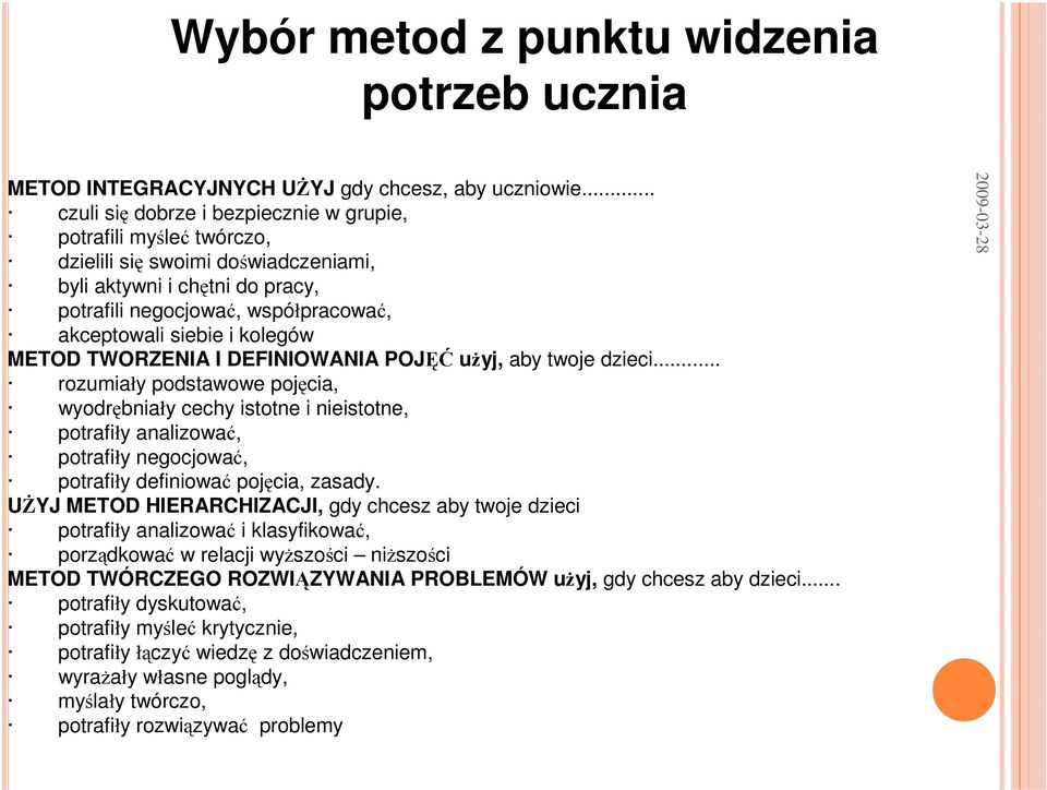 kolegów METOD TWORZENIA I DEFINIOWANIA POJĘĆ użyj, aby twoje dzieci.