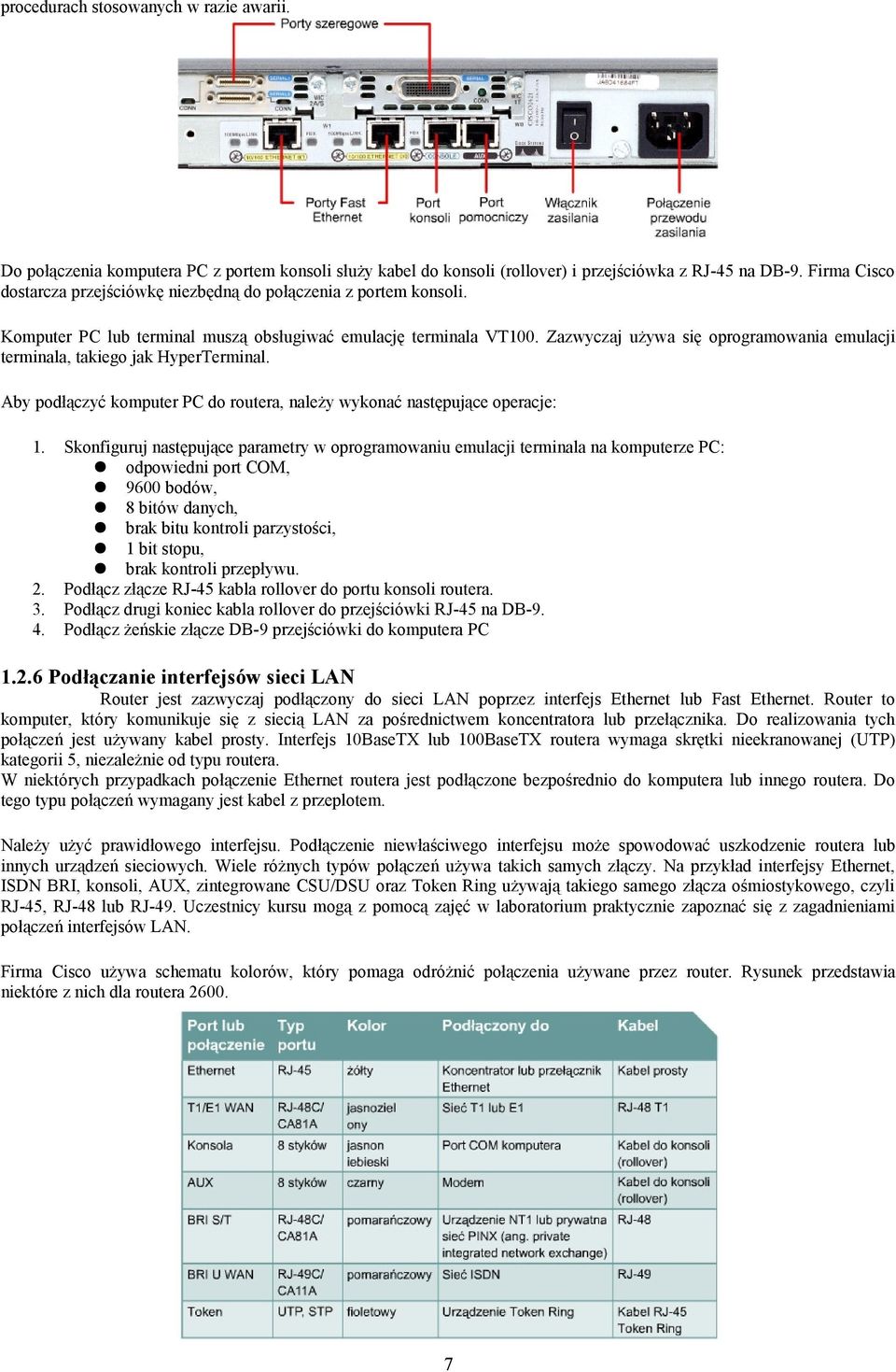 Zazwyczaj używa się oprogramowania emulacji terminala, takiego jak HyperTerminal. Aby podłączyć komputer PC do routera, należy wykonać następujące operacje: 1. 2. 3. 4.