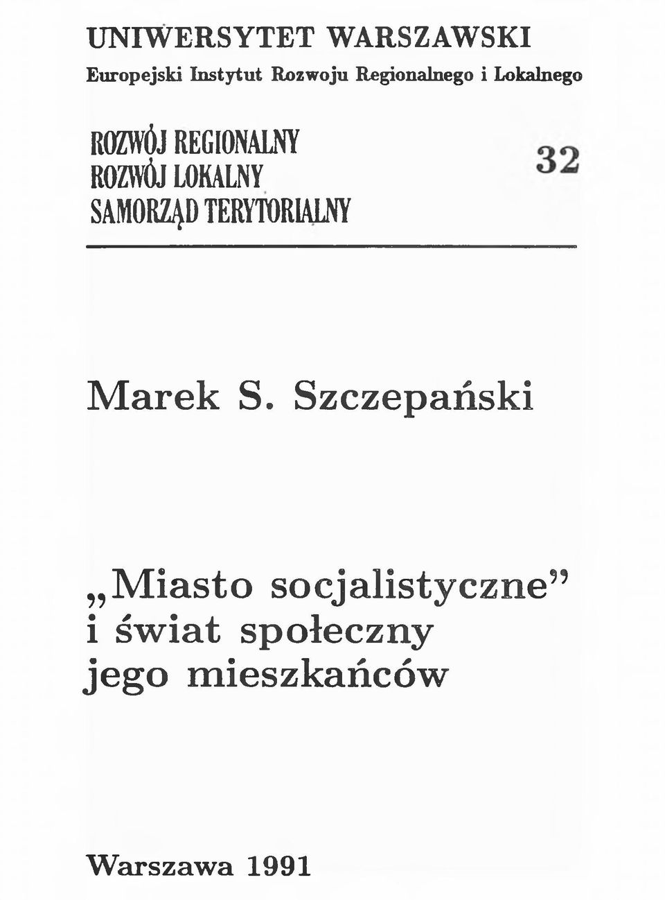 A L N Y SAMORZĄD TERYTORIALNY M a re k S.