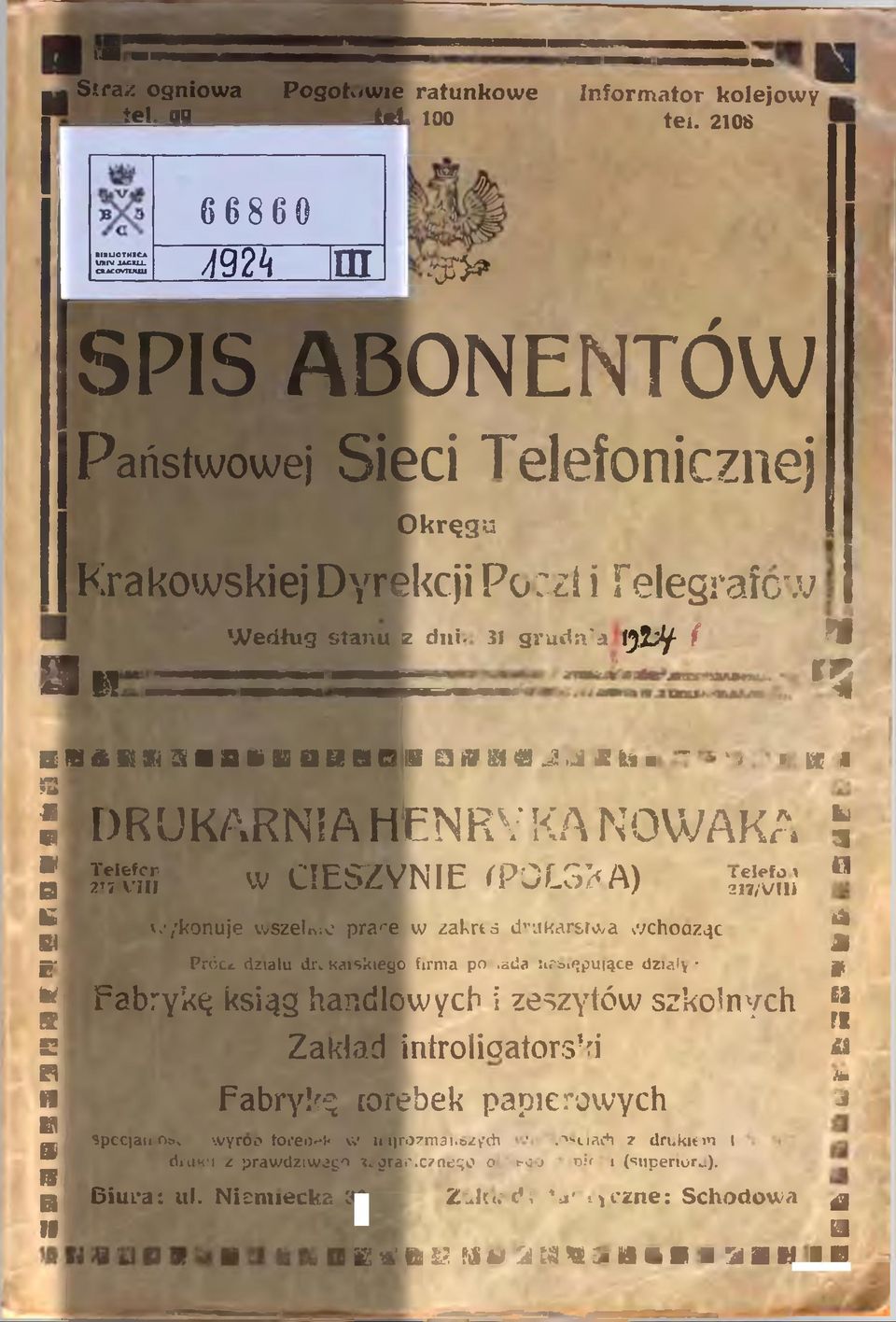 ' I 1 a n s a s r a a K n i e f f B a f l f c E i H f l R 9 & S I S ł S a a «S S a S i a D I B E 3 i» i f 4 9 J, J J? b * - > ( H! I DRUKARNIA HENRY KA NOWAKA Telefcr-?