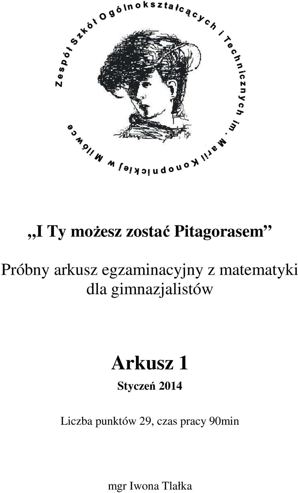 gimnazjalistów Arkusz 1 Styczeń 2014