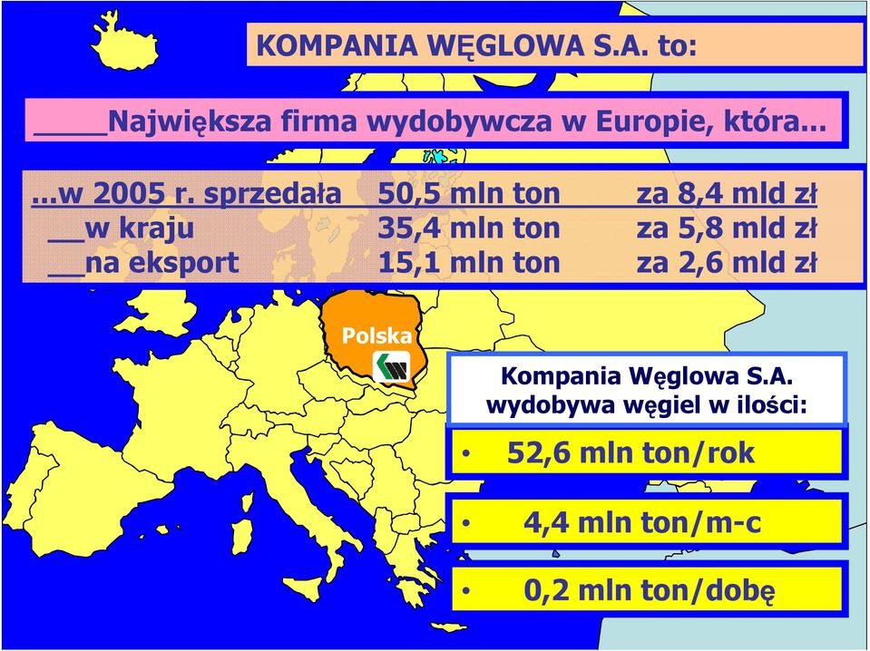 sprzedała 50,5 mln ton za 8,4 mld zł w kraju 35,4 mln ton za 5,8 mld zł na