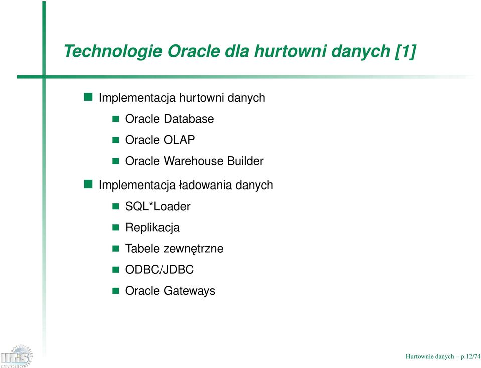 Builder Implementacja ładowania danych SQL*Loader Replikacja