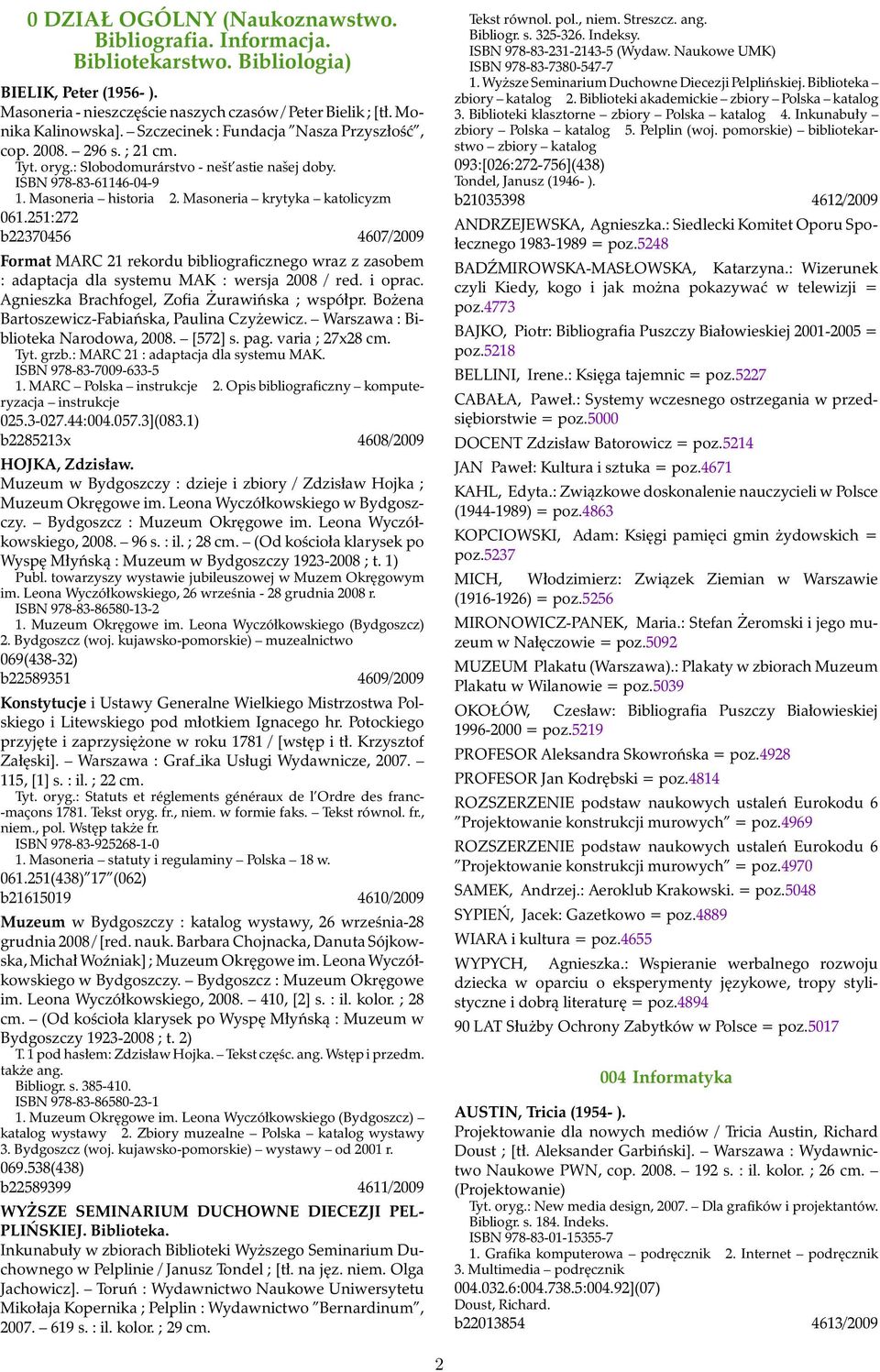 Masoneria krytyka katolicyzm 061.251:272 b22370456 4607/2009 Format MARC 21 rekordu bibliograficznego wraz z zasobem : adaptacja dla systemu MAK : wersja 2008 / red. i oprac.