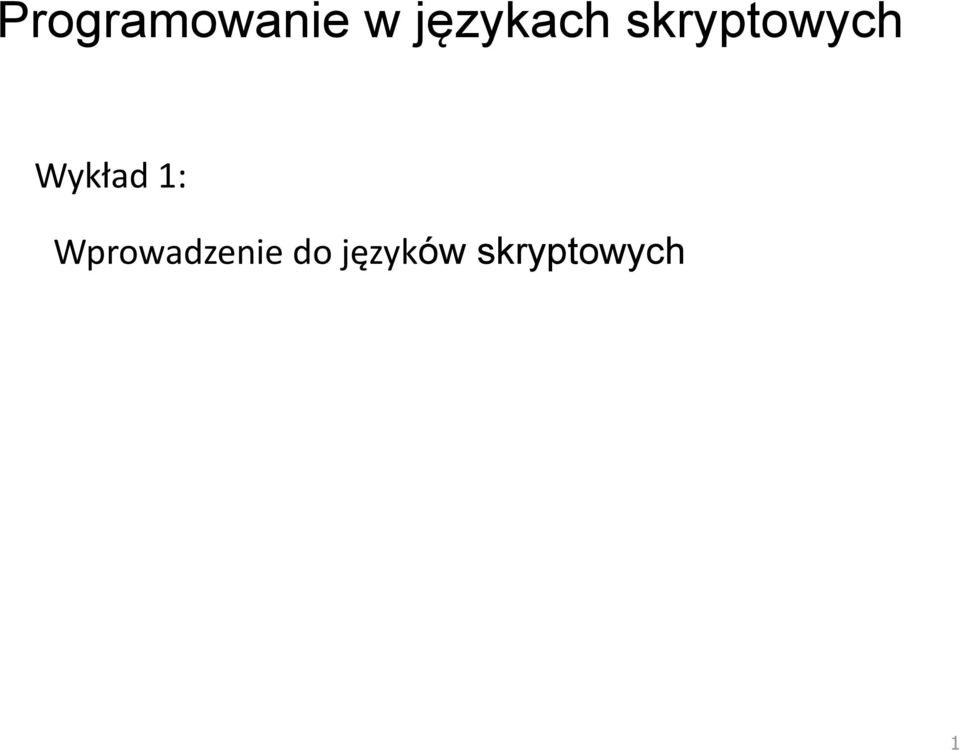 Wykład 1: