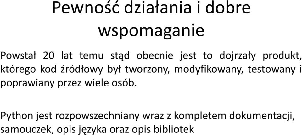 modyfikowany, testowany i poprawiany przez wiele osób.