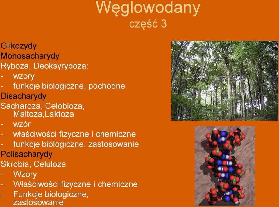chemiczne - funkcje biologiczne, zastosowanie Polisacharydy Skrobia, Celuloza - Wzory