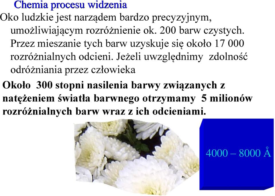 Jeżeli uwzględnimy zdolność odróżniania przez człowieka Około 300 stopni nasilenia barwy związanych