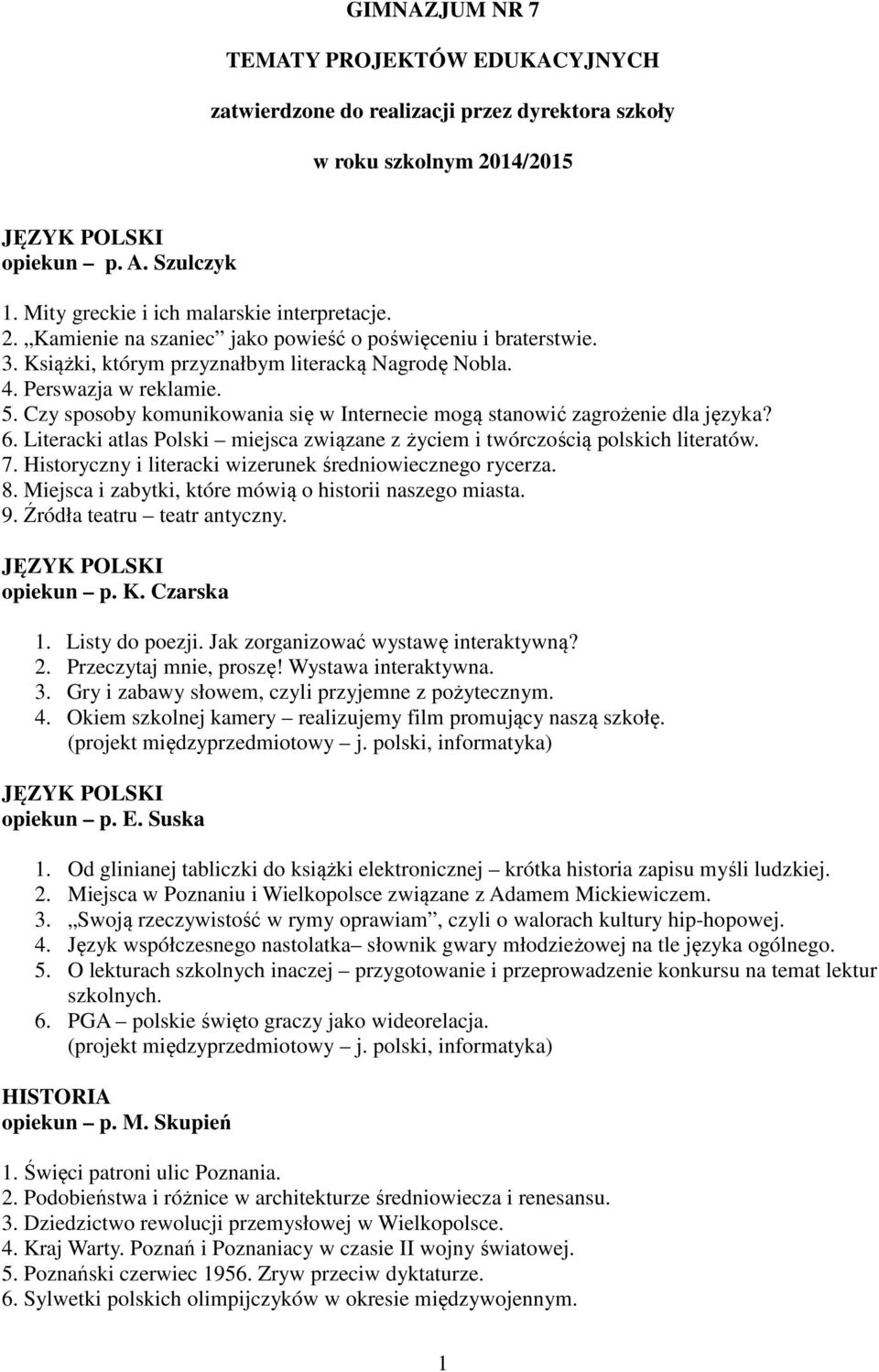 Literacki atlas Polski miejsca związane z życiem i twórczością polskich literatów. 7. Historyczny i literacki wizerunek średniowiecznego rycerza. 8.