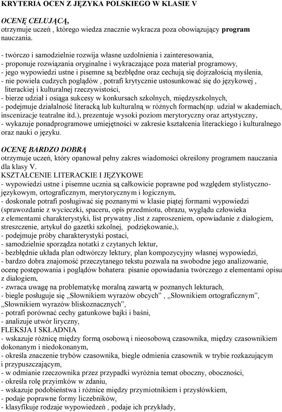 cechują się dojrzałością myślenia, - nie powiela cudzych poglądów, potrafi krytycznie ustosunkować się do językowej, literackiej i kulturalnej rzeczywistości, - bierze udział i osiąga sukcesy w