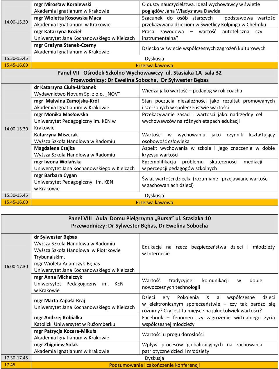 instrumentalna? mgr Grażyna Stanek-Czerny Dziecko w świecie współczesnych zagrożeń kulturowych 15.30-15.45 Dyskusja 15.45-16.00 Przerwa kawowa Panel VII Ośrodek Szkolno Wychowawczy ul.