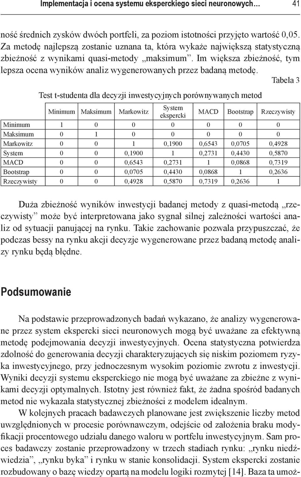 Im większa zbieżność, tym lepsza ocena wyników analiz wygenerowanych przez badaną metodę.