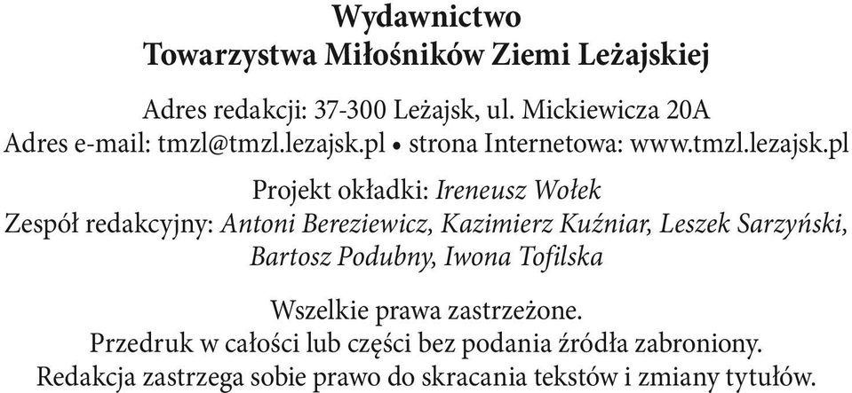 pl strona Internetowa: www.tmzl.lezajsk.