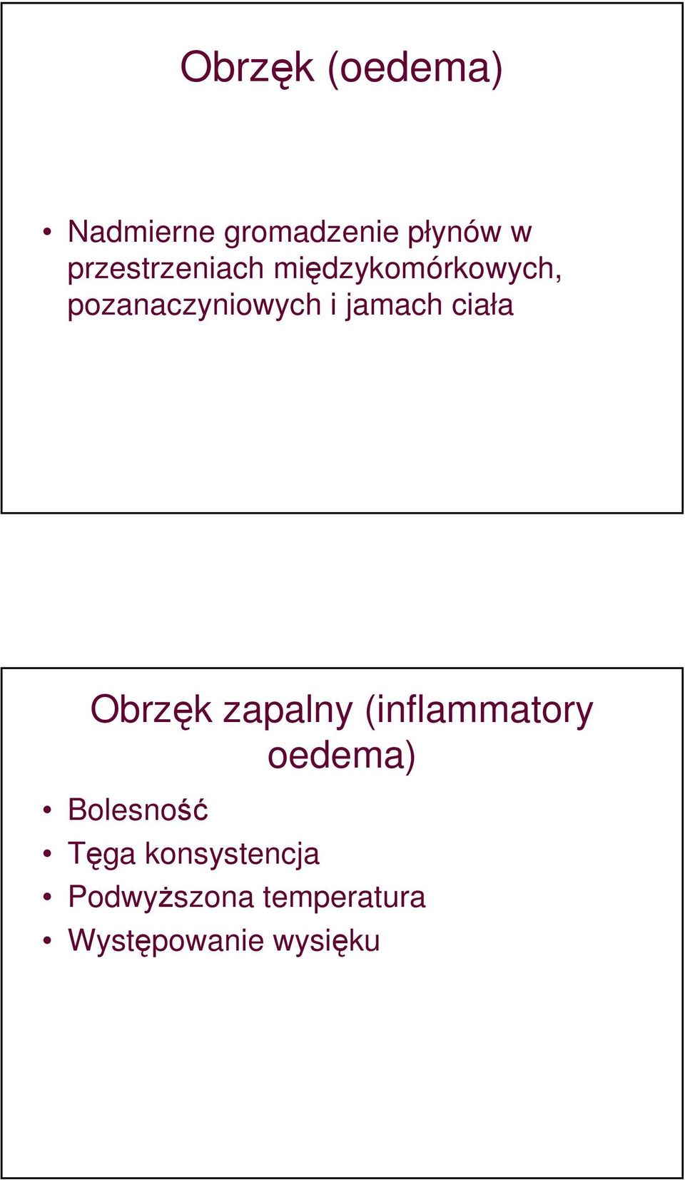 jamach ciała Obrzęk zapalny (inflammatory oedema)