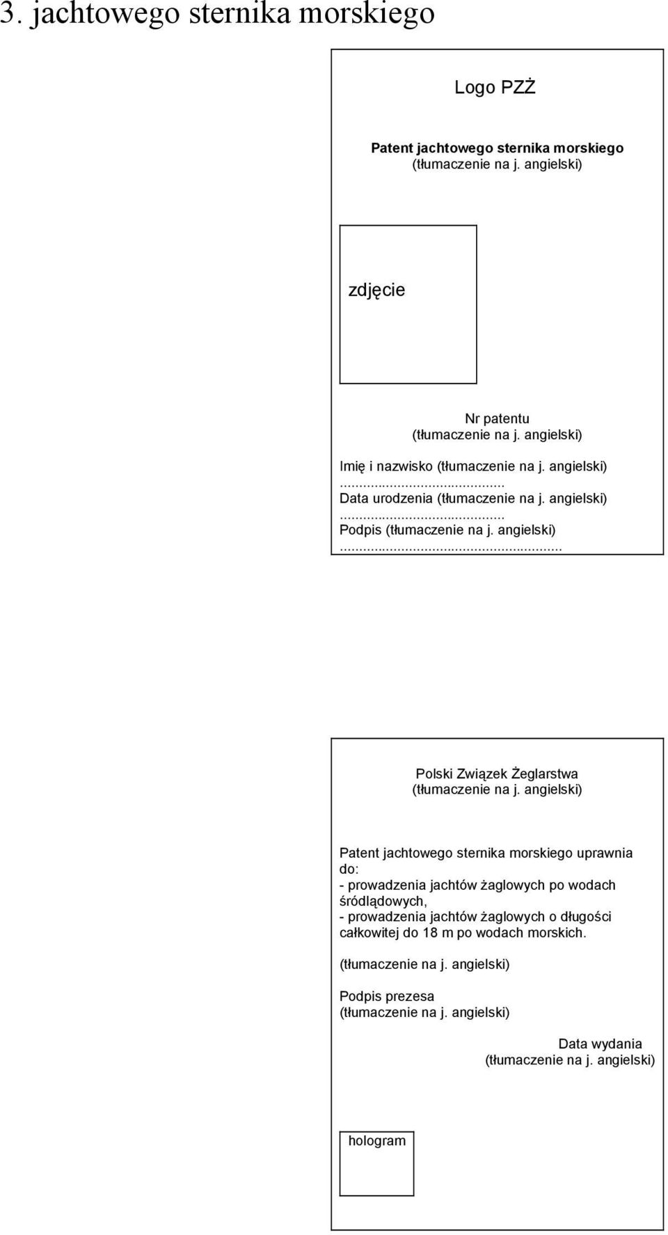 .. Polski Związek Żeglarstwa Patent jachtowego sternika morskiego uprawnia do: