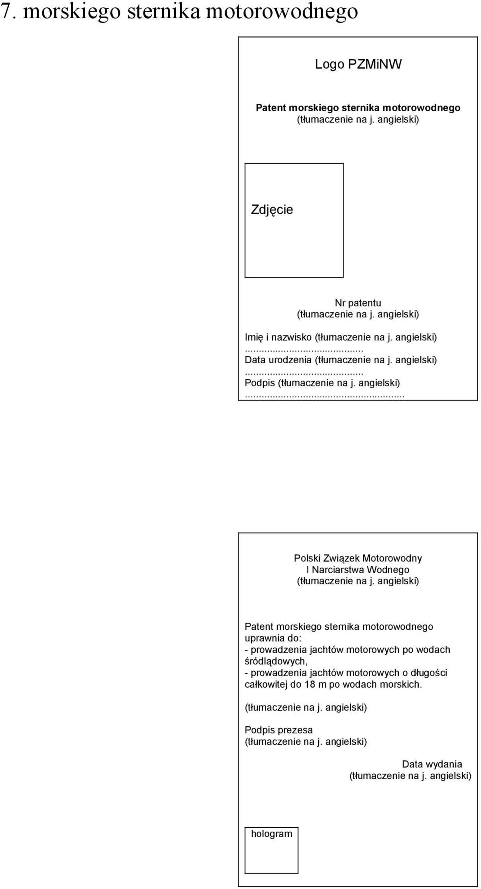 .. I Narciarstwa Wodnego Patent morskiego sternika motorowodnego uprawnia do: -