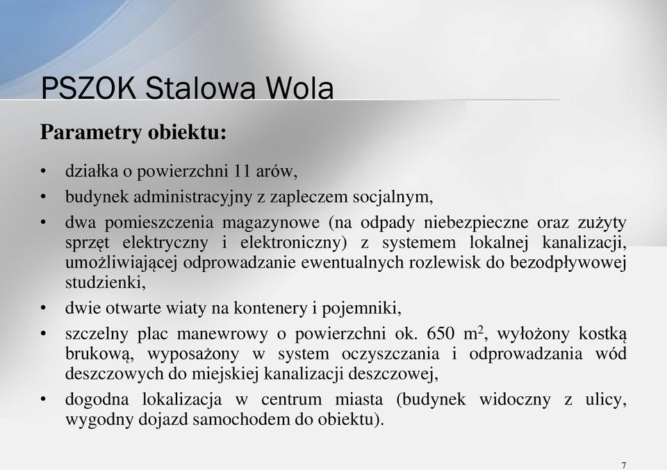 dwie otwarte wiaty na kontenery i pojemniki, szczelny plac manewrowy o powierzchni ok.