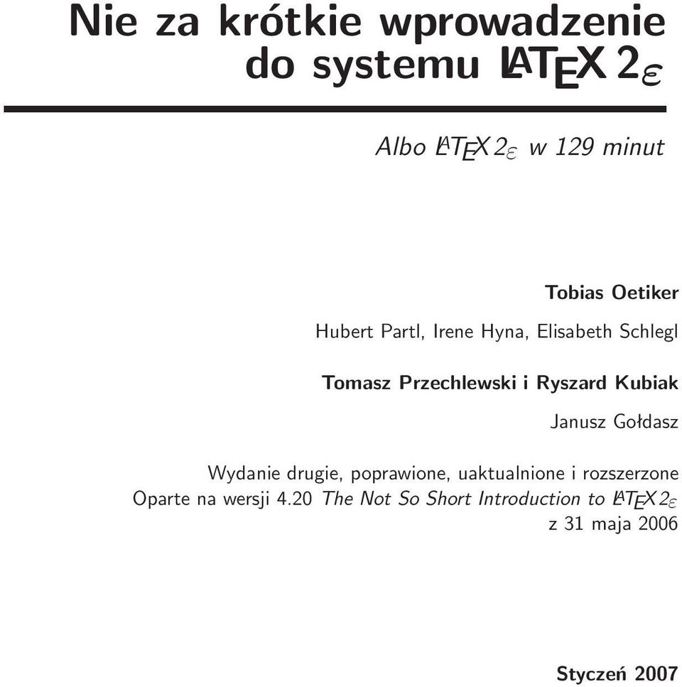 Ryszard Kubiak Janusz Gołdasz Wydanie drugie, poprawione, uaktualnione i