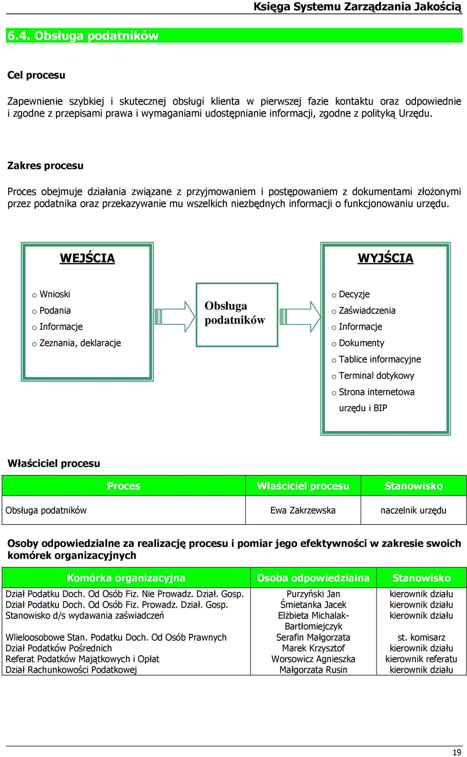 Zakres prcesu Prces bejmuje działania związane z przyjmwaniem i pstępwaniem z dkumentami złżnymi przez pdatnika raz przekazywanie mu wszelkich niezbędnych infrmacji funkcjnwaniu urzędu.