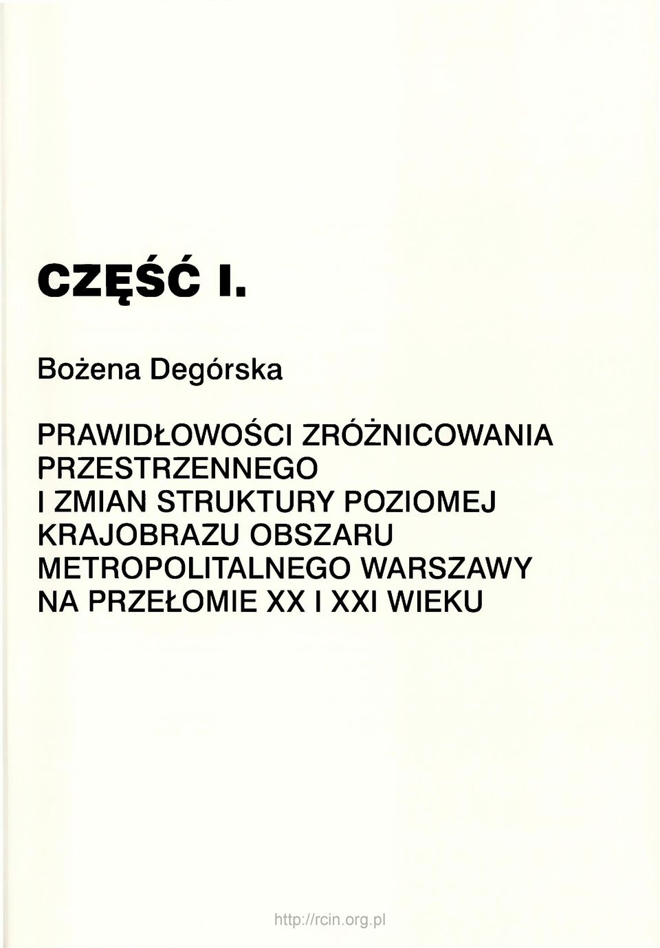 ZRÓŻNICOWANIA PRZESTRZENNEGO I ZMIAN