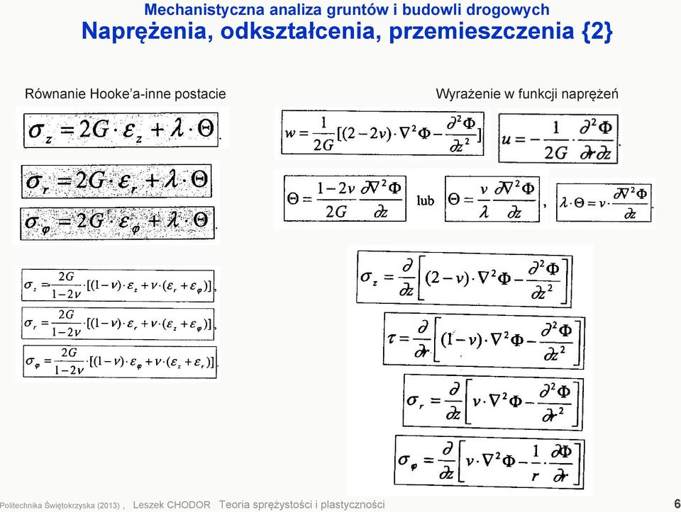 funkcji naprężeń Politechnika Świętokrzyska