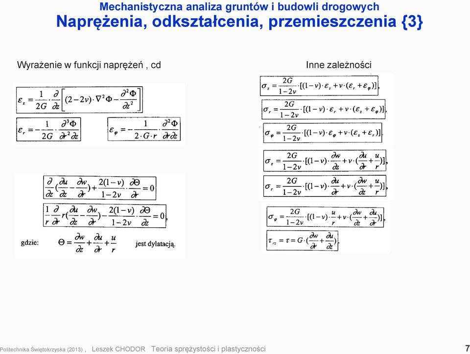 zależności Politechnika Świętokrzyska (2013),