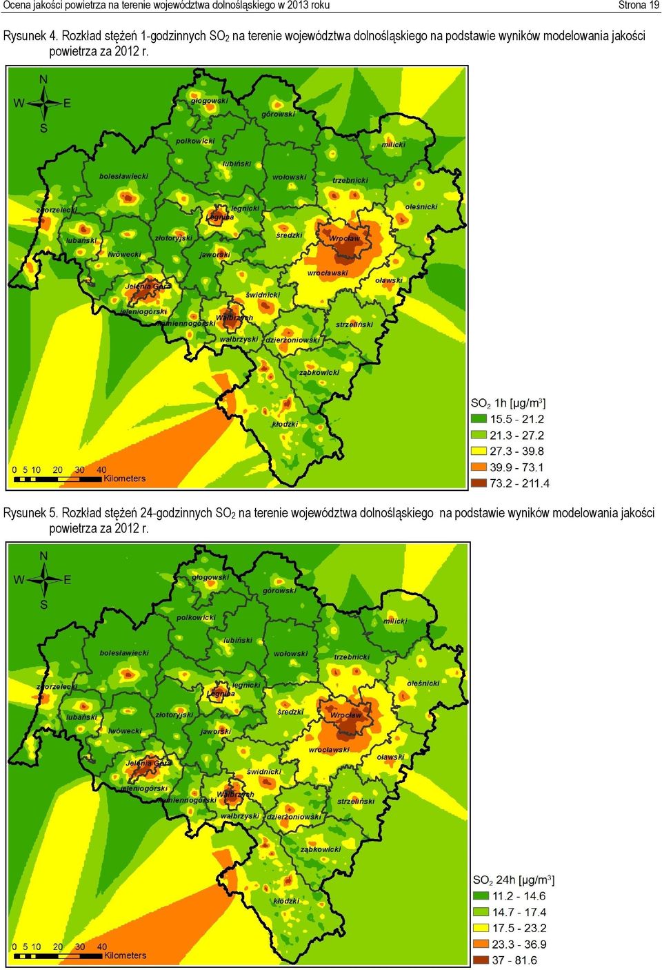 wyników modelowania jakości powietrza za 2012 r. Rysunek 5.