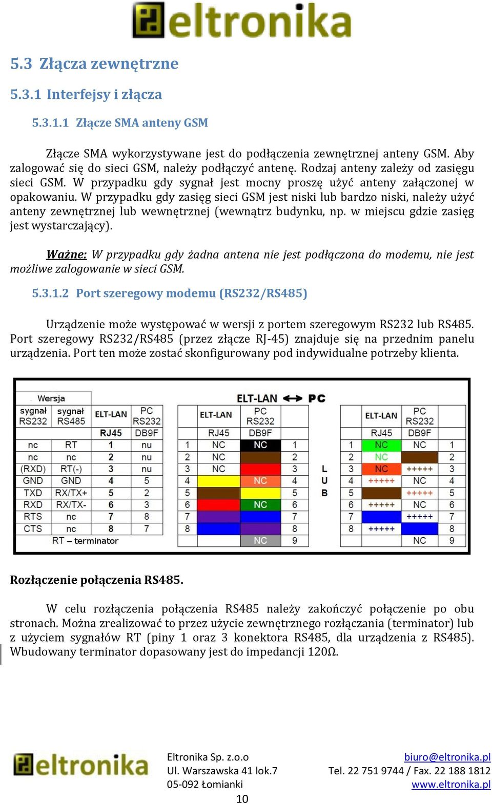 W przypadku gdy zasięg sieci GSM jest niski lub bardzo niski, należy użyć anteny zewnętrznej lub wewnętrznej (wewnątrz budynku, np. w miejscu gdzie zasięg jest wystarczający).