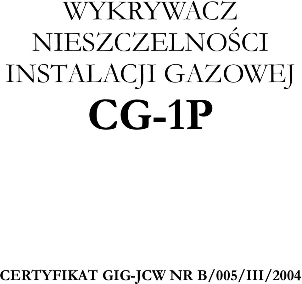 INSTALACJI GAZOWEJ