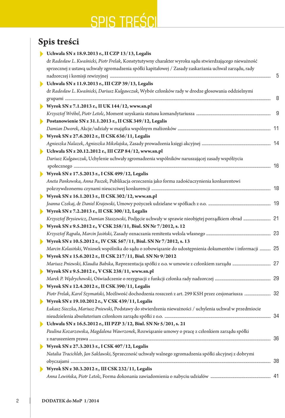 nadzorczej i komisji rewizyjnej... 5 Uchwała SN z 11.9.2013 r., III CZP 39/13, Legalis dr Radosław L. Kwaśnicki, Dariusz Kulgawczuk, Wybór członków rady w drodze głosowania oddzielnymi grupami.