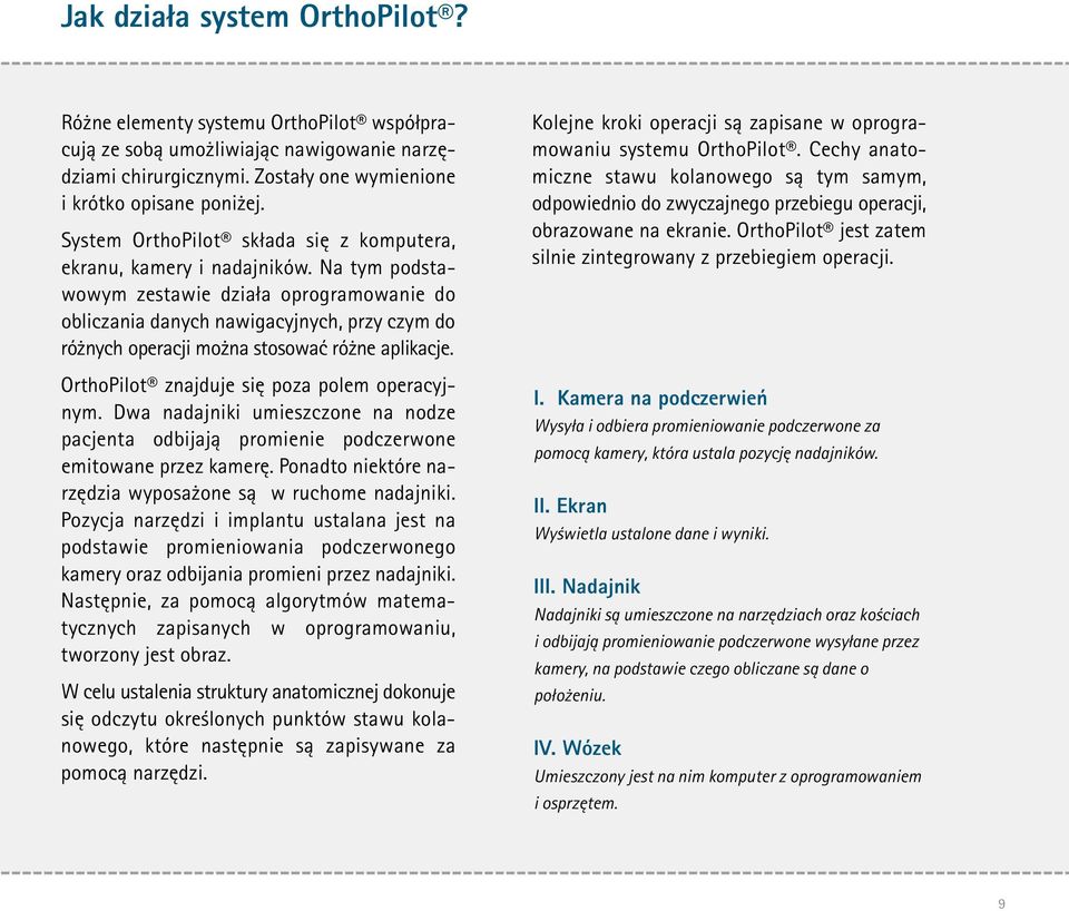 Na tym podstawowym zestawie działa oprogramowanie do obliczania danych nawigacyjnych, przy czym do różnych operacji można stosować różne aplikacje. OrthoPilot znajduje się poza polem operacyjnym.