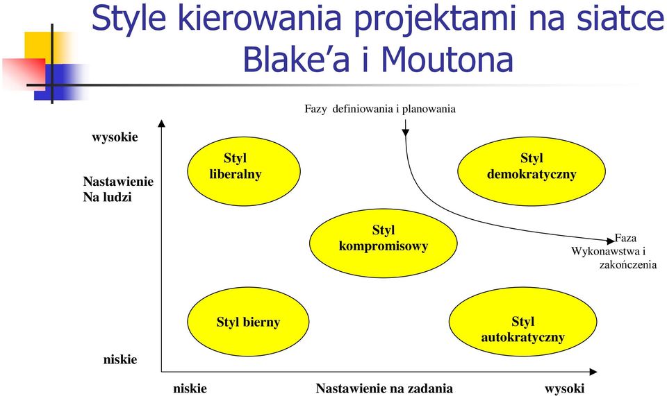 liberalny Styl demokratyczny Styl kompromisowy Faza Wykonawstwa i