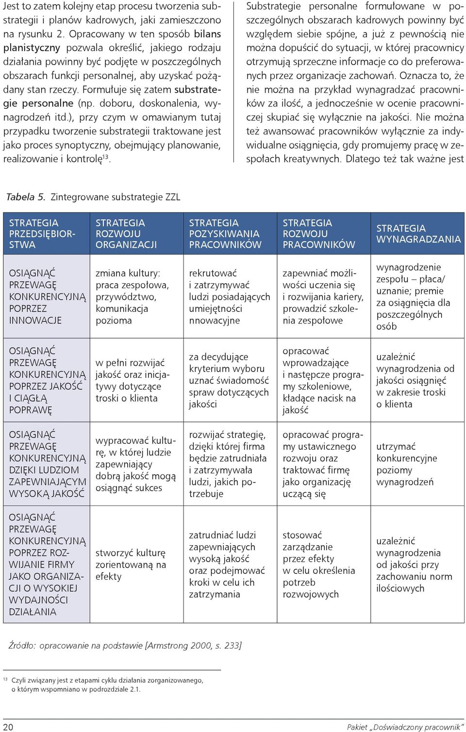 Formułuje się zatem substrategie personalne (np. doboru, doskonalenia, wynagrodzeń itd.